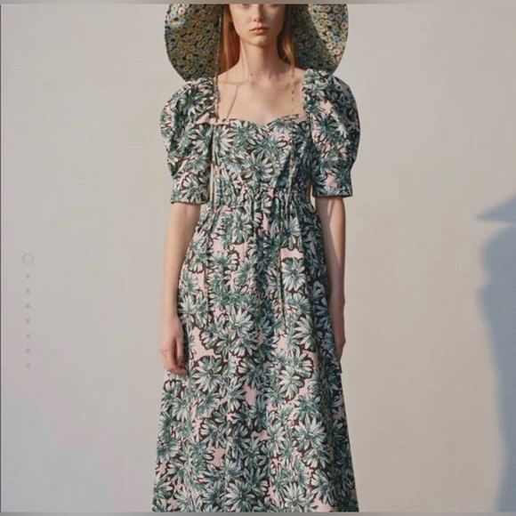 Zara Floral Print Midi Dress with side cutouts - Picture 4 of 9